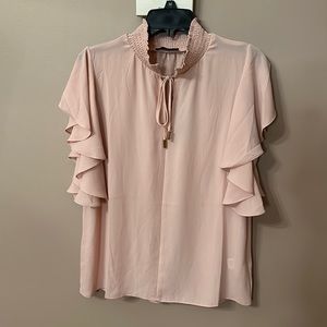NWT TAHARI Truffle Pink Top M
